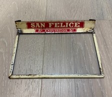 **Vintage** SAN FELICE 5 CENTS GLASS CIGAR BOX COVER LID ADVERTISING DISPLAY picture