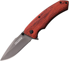 Tac Force Brown Wood Handle A/O Linerlock Titanium Finish Folding Knife 922 picture
