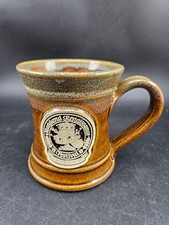 Maryland Renaissance Festival Mug Earth Tone Brown Honey Drip Glaze Pottery picture