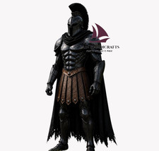 ZAIN Medieval Spartan Warrior Knight Armor Black Steel Greek Armor LARP Cosplay picture