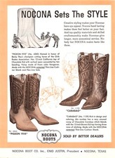 Nocona Boot Co Western Leather Carabao Cowboy Boots Nocona TX Vtg Mag Print Ad picture