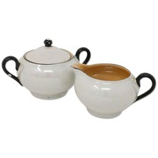 Atlas China Pearl Lusterware Creamer Sugar Bowl Set Czechoslovakia Vintage 1920s picture