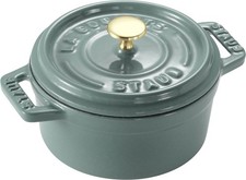 Staub Pico Cocotte Round 10Cm Eucalyptus Cast Iron Enamel Casserole Dish For Wa_ picture