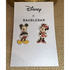 Disney x Baublebar Mickey & Minnie Pearl and Rhinestone Dangle Earrings NEW picture
