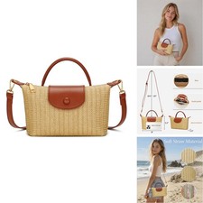 KKXIU Mini Top Handle Purse Women Small Summer Straw Beach Crossbody Bags Lady picture