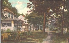 Lithograph Sylvan Beach Michigan View of Summer Cottages early 1900s picture