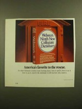 1988 Merriam-Webster Webster's Ninth new Collegiate Dictionary Ad - Rescue picture