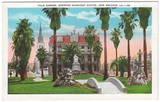 Palm Garden & Margaret Statue New Orleans LA-Louisiana Vintage Postcard Unused picture