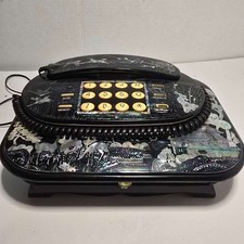 Vintage Korean Mother of Pearl Lacquerware Telephone Jewelry Box Najeon Chilgi picture
