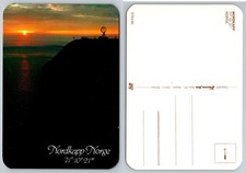 Nordkapp Norway North Cape Sunset Globe Monument Vintage Postcard Husmo-foto picture