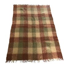 VTG Glen Cree Mohair Throw Made In Scotland MCM Brown Neutral 51x37 picture