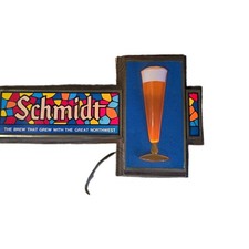 Rare 70s Schmidt Light Up Beer Sign Lights Up Bubbler Works picture