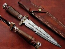 15'' Custom Handmade Hunting Knife, Damascus Blade, Battle Ready With Sheath picture
