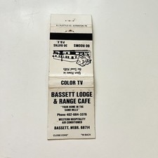 Bassett Lodge & Range Cafe Bassett NE Vintage Matchbook Cover TMB94-2 picture