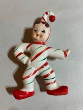 VTG  Lefton 1950’s Candy Cane Elf Hand Painted Good Condition Made in Japan picture