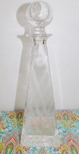 Kristall Krisla Italy Triangle Square 25% Lead Crystal Liquor Decanter & Stopper picture