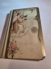 Vintage Catholic Celluloid Book of Prayers Cross inside For Young Catholics 1922 picture