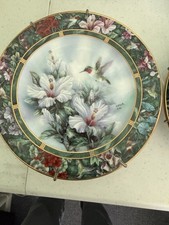 Lena Liu’s  Complete Vintage 8 Piece hummingbird Plate Collection With COA picture