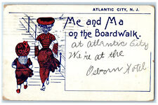 1909 Me and Ma on the Boardwalk Atlantic City New Jersey NJ Postcard picture