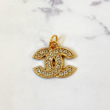 Chanel Designer Gold Rhinestone STAMPED Button Zipperpull picture