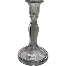 Vintage Lavender Glass Candlestick 19th Century Lavender Cut Purple Home Decor picture