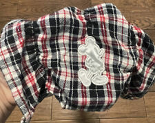 Disney Parks Red & Black Plaid Ruffled Scarf Embroidered Mickey Mouse At Bottoms picture