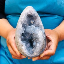 3.74 LB Large Natural Celestite Geode Crystal Cluster Healing Specimen 4567 picture