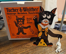 Vintage Tucher & Walther Felix Der Rater Black Cat Tin Toy Germany Clicker Works picture