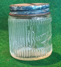 Vintage Burma Shave Jar with Coin Slot Razor Bank 1930s Hazel Atlas SHIPS CHEAP picture