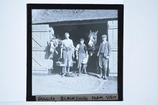 English Blacksmith Farm Visit Farrier Horses Magic Lantern Slide c1900s picture