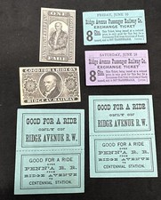 Antique 1876 Centennial Exposition Ticket Lot Ridge Ave Railway Philadelphia PA picture