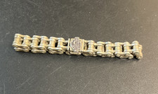 Harley-Davidson 925 Sterling Silver Chain Link Bracelet w/Bar Shield Tag 61 Gram picture