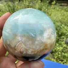 375g Natural Amazonite Quartz Sphere Crystal Polished Ball Reiki Healing Decor  picture