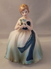 Vintage Napcoware Lady Planter Figurine in Blue Dress W Sash Ribbon C-6362 Japan picture