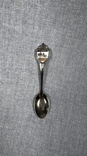 Florida Souvenir Spoon Enamel Flamingo and Palm Tree Emblem picture