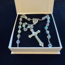 Vintage Very Sparkly Hallmarked Italian Sterling Silver Catholic Rosary picture