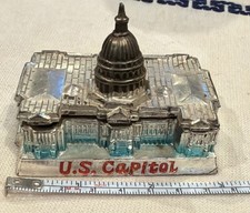 Vintage Washington DC The Capitol Metal Souvenir Trinket Box Pink Lining Japan picture
