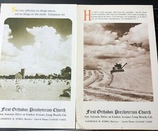 First Orthodox Presbyterian Church Bulletin Lot 2 Long Beach Ca 1965 Vintage picture