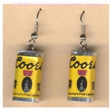 Funky Punk Mini COORS BEER CAN EARRINGS Sports Bar Party Drink Costume Jewelry picture