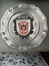 Morfelden Waldorf German City Seal Ges Gesch Coat Of Arms Pewter Plate 9” picture