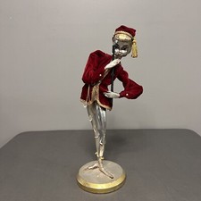 MCM VTG 1950-1960s Wooden Flute Playing Silver Pixie/Elf 5.5x16” Holiday picture