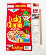 Vintage 1983 General Mills Lucky Charms Cereal Box McDonalds Restaurant Birthday picture