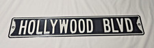 HOLLYWOOD BLVD STEEL STREET SIGN VINTAGE NOVELTY 36