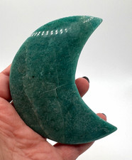 Large Amazonite Crescent Moon Crystal Carving 3.94” Polished Natural Stone picture