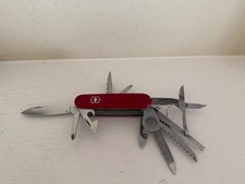 Vintage Victorinox Swiss Army Knife Red Champion / Ranger Style Scissors Wood Sa picture