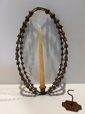 Oval Garland Falling Leaf Candle Sconce Bronze Gold Gilt Elegant picture
