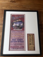 Disneyland Paris Railroad Attraction Poster Print + Ticket Mounted 40x50cm 2018  picture