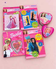 Vintage Barbie Valentine’s Day Lot Cards Candy Tins Heart Locket Y2K picture