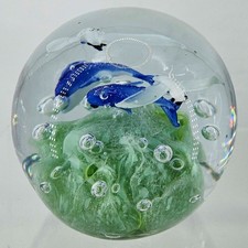 Art glass lampwork fish dolphin bird seagull nautical paperweight picture
