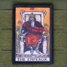 The Emperor Patch Tarot Cards Moral Tactical Military Army USA Flag Hook & Loop picture